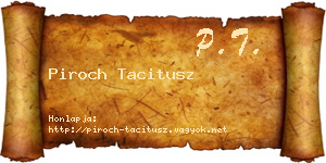 Piroch Tacitusz névjegykártya